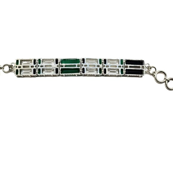 Nicky Butler Deco Toggle Bracelet Green Chalcedony .925 Sterling Silver New - Picture 9 of 14
